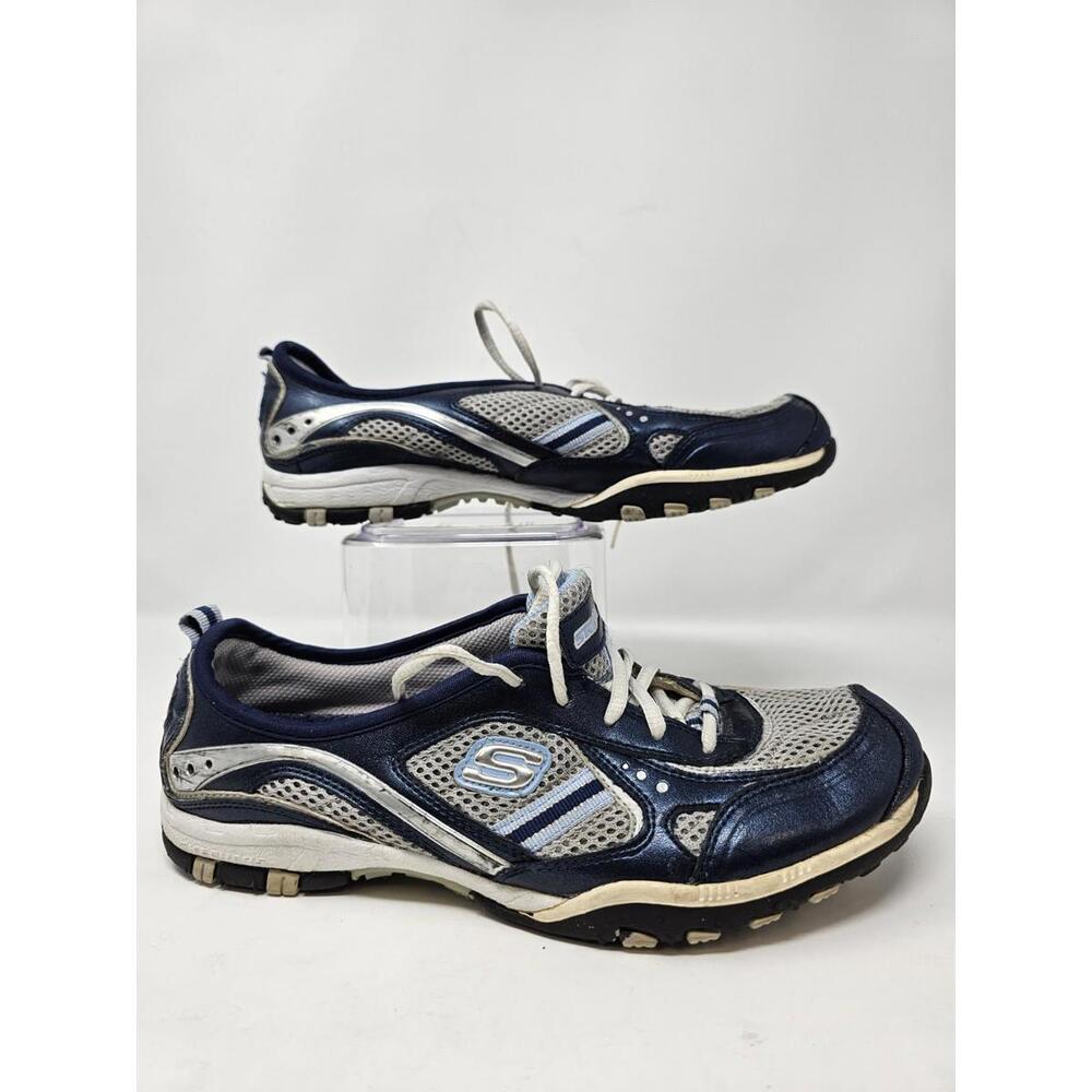 Skechers Womens Sport Muse Mystical Gray‎ & Silver Athletic Shoe Shoe 8